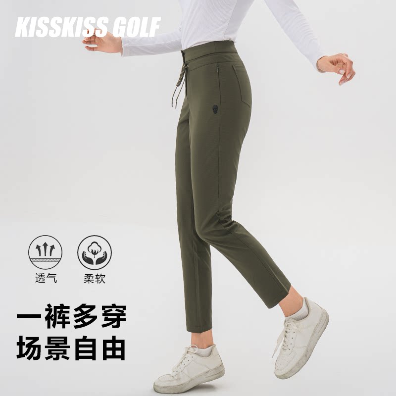 KISSKISSGOLF高尔夫女士弹力休闲长裤户外运动干爽透气防泼水裤子