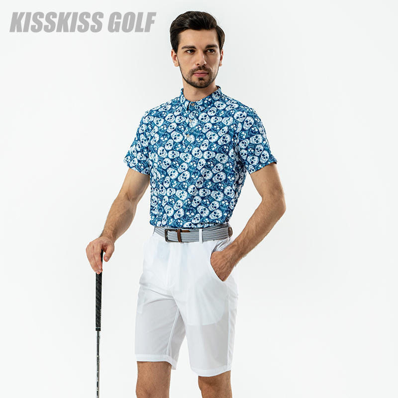 KISSKISSGOLF骷髅王系列—男士印花短袖T恤高尔夫运动休闲个性T恤