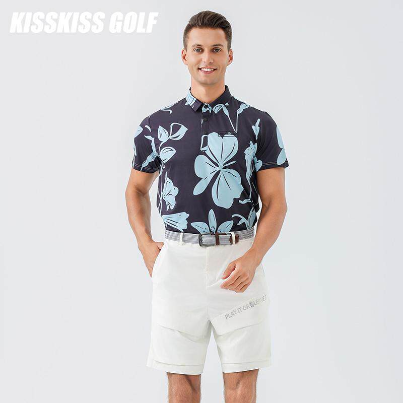 KISSKISSGOLF男高尔夫服装印花短袖运动休闲速干透气时尚个性T恤