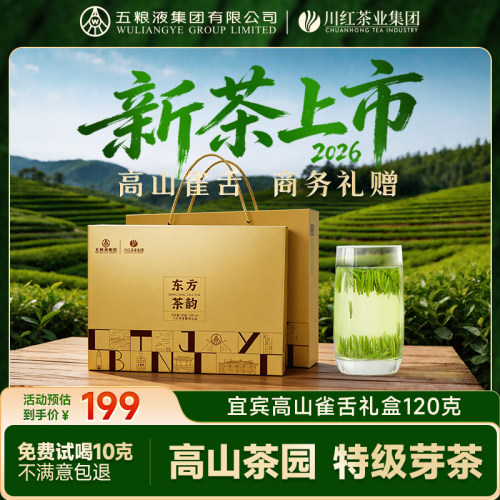 2026新茶宜宾早茶东方茶韵明前春茶高山绿茶特级林湖雀舌礼盒120g