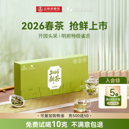 2026年新茶绿茶四川特产早春新茶林湖雀舌嫩芽茶叶60g*2送礼