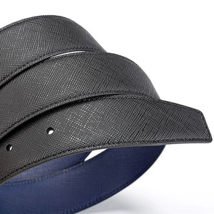 头层牛皮男士 皮带不带头腰带真皮十字纹带身替换无扣无头针扣打孔