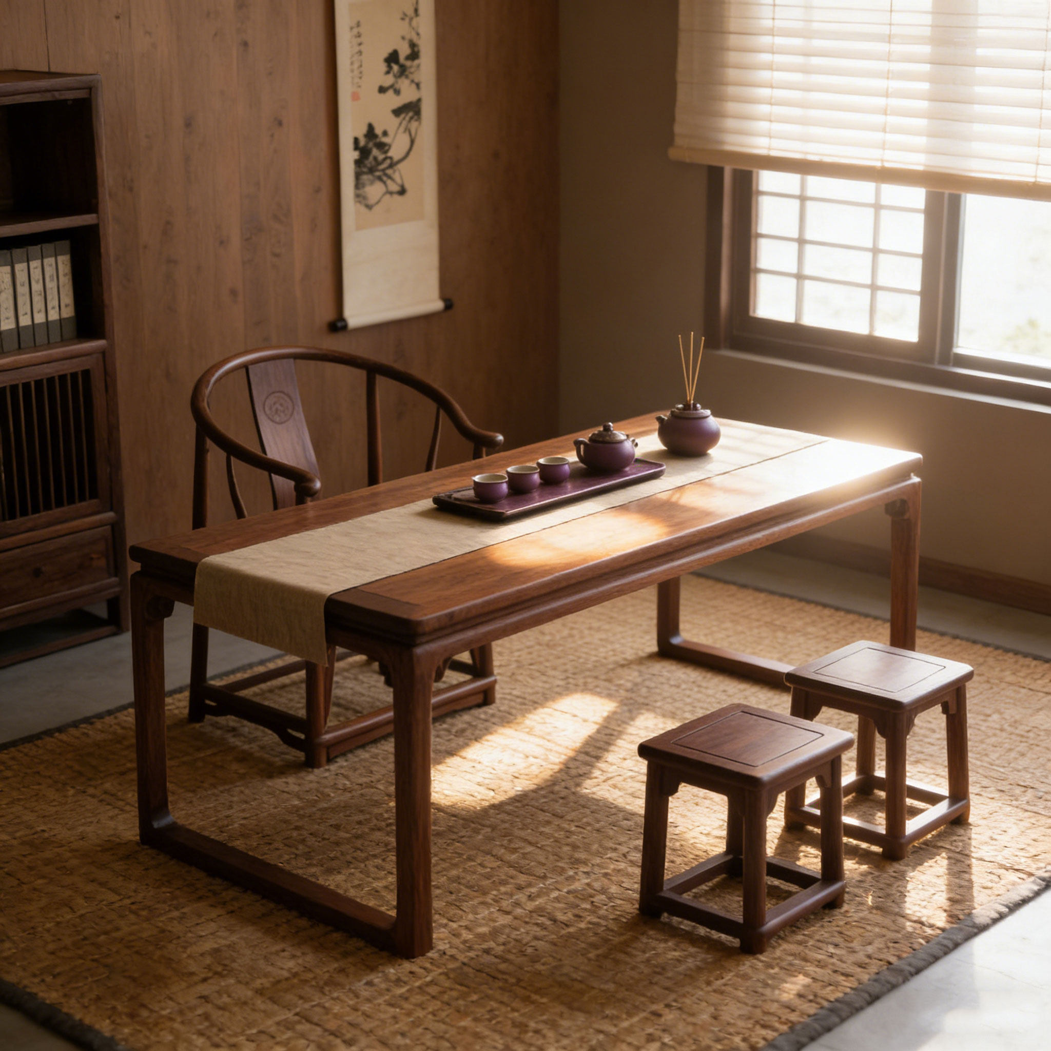 新款飘窗茶台现代简约黑胡桃木椅组合家用小户型实木阳台茶桌,住宅家具,家用茶台/茶桌,淘宝优惠券,粉丝福利购,淘宝优惠卷