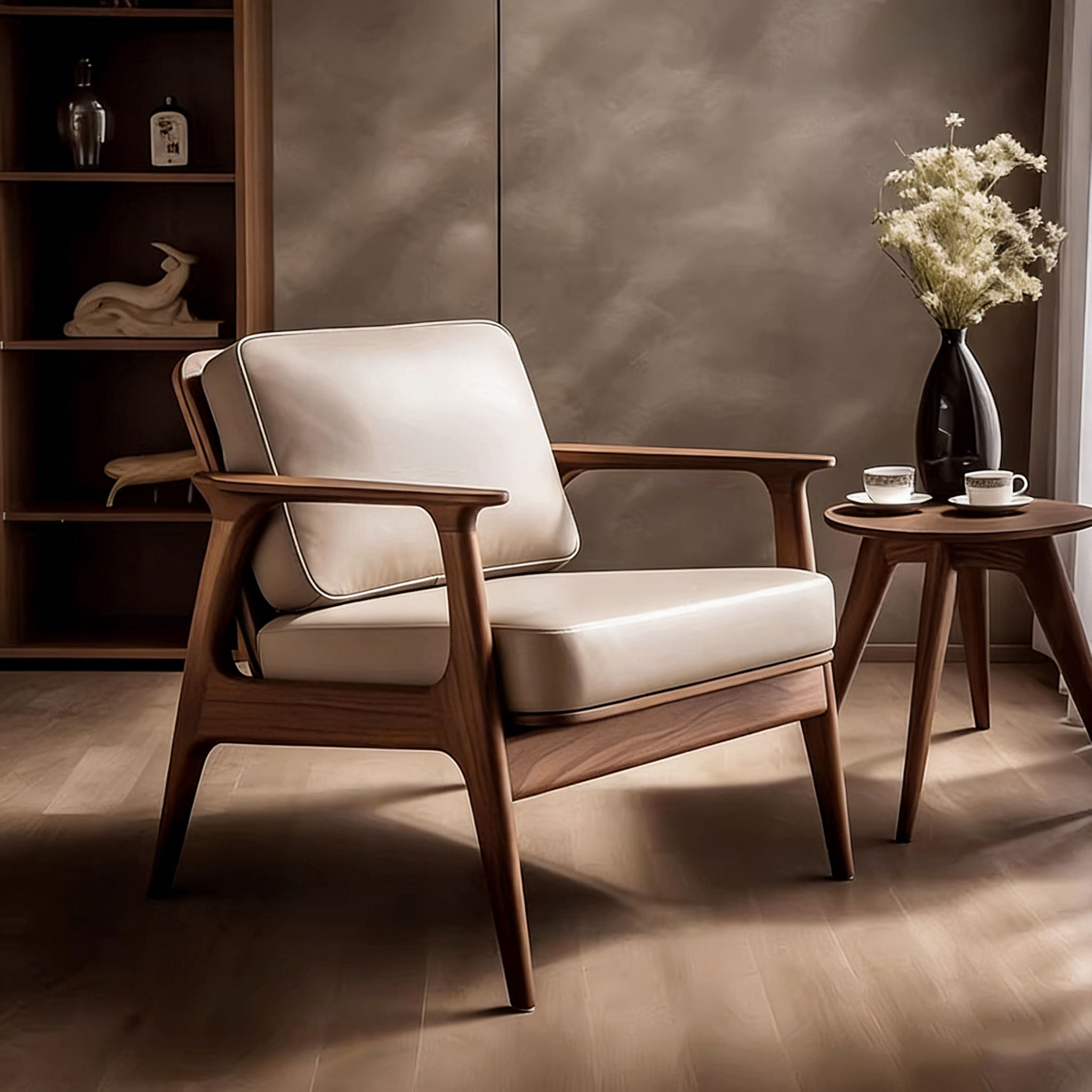 2026北美黑胡桃实木沙发椅侘寂极简客厅书房休闲椅单人沙发椅定制,住宅家具,沙发椅,淘宝优惠券,粉丝福利购,淘宝优惠卷