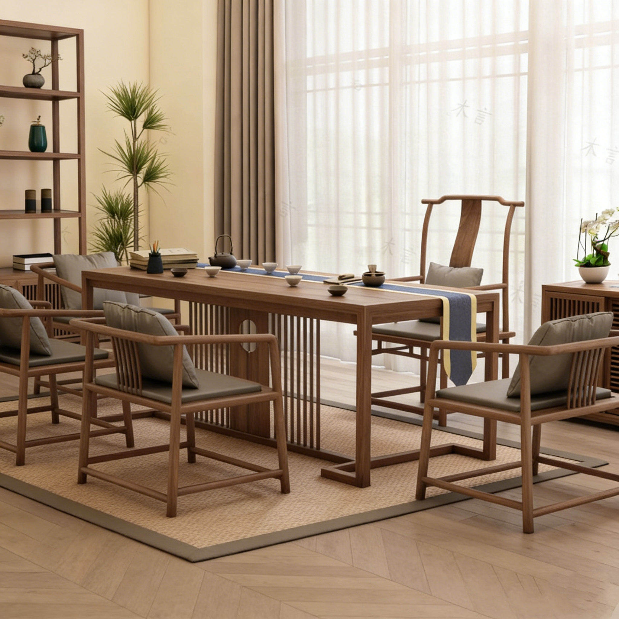 新中式茶桌椅组合实木高端定制博古架置物茶水柜茶台新款轻奢高级,住宅家具,家用茶台/茶桌,淘宝优惠券,粉丝福利购,淘宝优惠卷