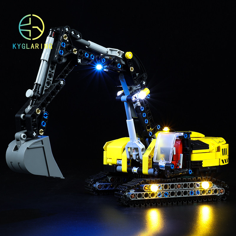 KY适用于乐高科技机械组42121重型挖掘机男孩女孩积木玩具LED
