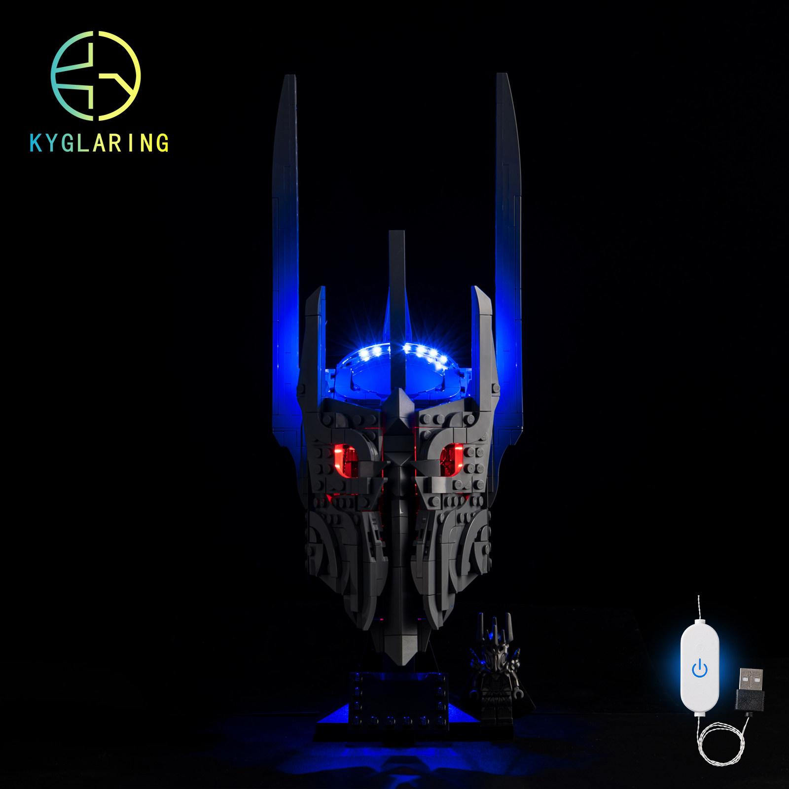 KY可匀适用于乐高11373指环王索伦的头盔LED积木玩具灯饰灯光灯组