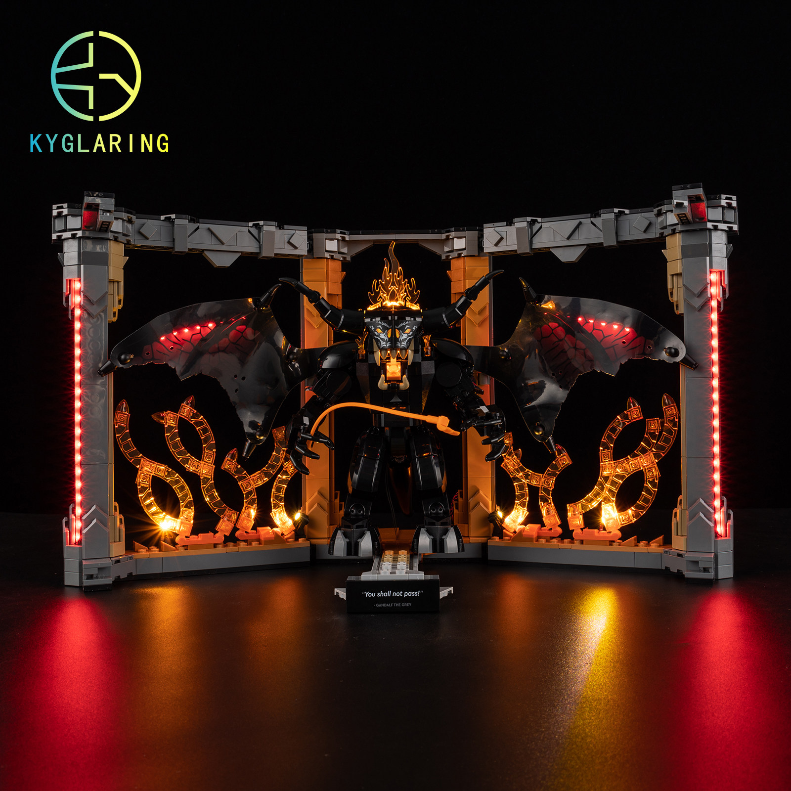 KY可匀适用于乐高10367指环王炎魔书架装饰LED积木玩具灯饰灯光组