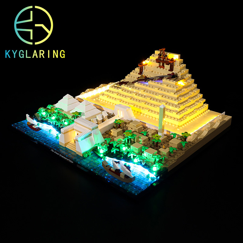 KY可匀适用于乐高21058吉萨大金字塔建筑LED积木玩具灯饰灯光灯组