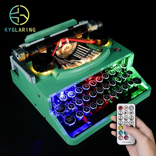 适用21327打字机led积木玩具灯饰