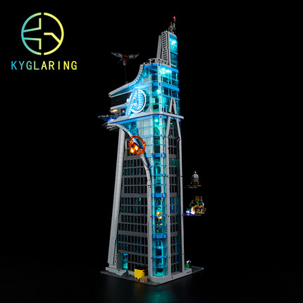 KY可匀适用于乐高76269复仇者大厦漫威系列LED积木玩具灯饰灯光灯