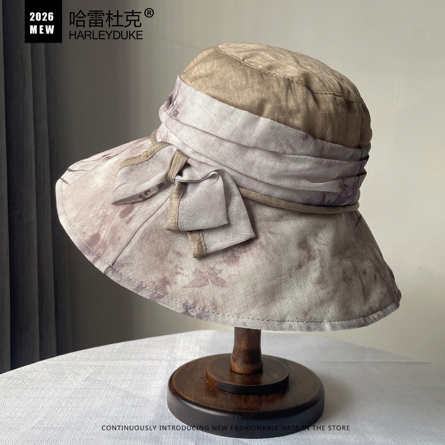 中老年人春夏户外出游遮阳防晒太阳帽子轻薄透气可折叠大檐渔夫帽
