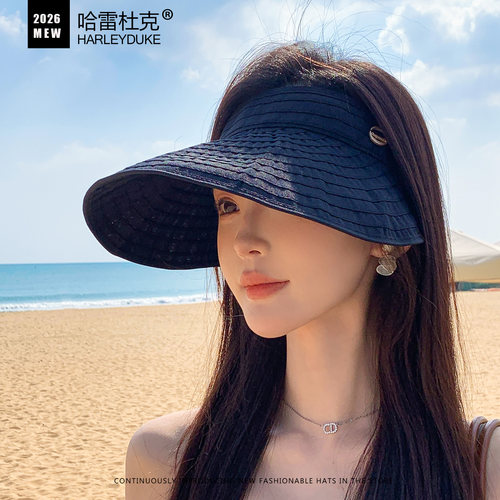 夏季女士空顶帽大檐防晒可折叠