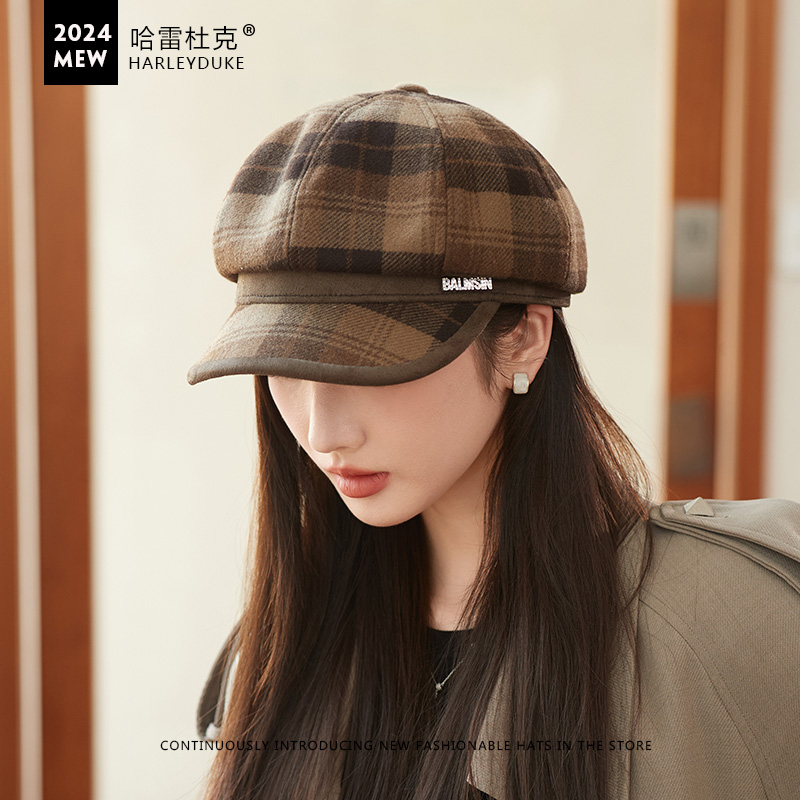 八角帽逛街休闲女秋冬