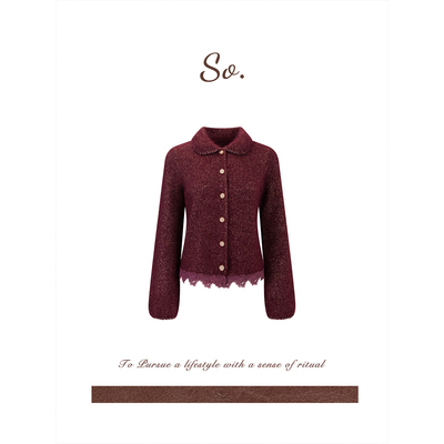 SO 【山羊绒意大利PAFA工艺】超奢小香意式pafa细闪羊绒针织开衫