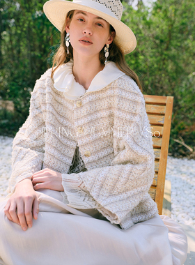 SO 26ss定制花色编织精致感小香风圆领显瘦春款短款外套