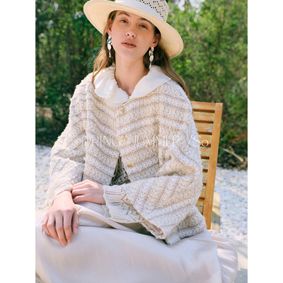 SO 26ss定制花色编织精致感小香风圆领显瘦春款短款外套