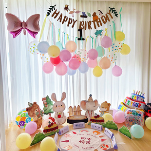 宝宝周岁生日布置场景装饰抓周礼仪氛围感拍照道具kt板背景墙气球