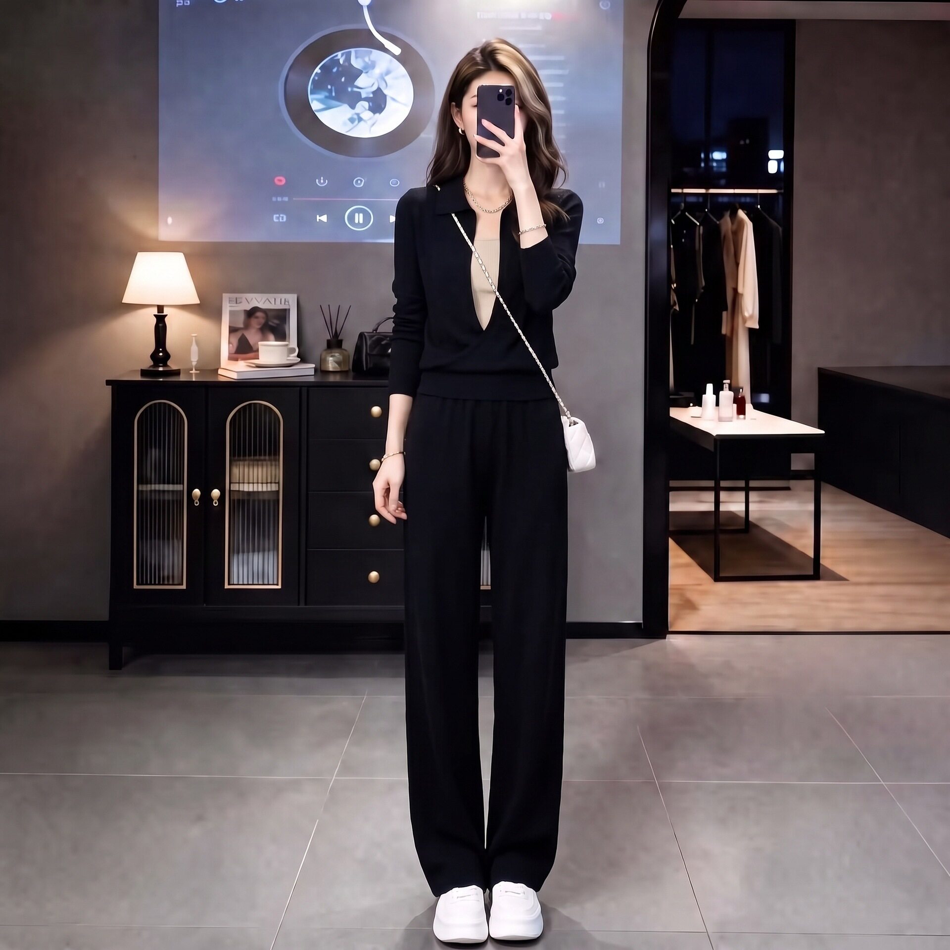 韩版运动套装女2026秋季新款洋气减龄短袖休闲显瘦阔腿裤两件套潮