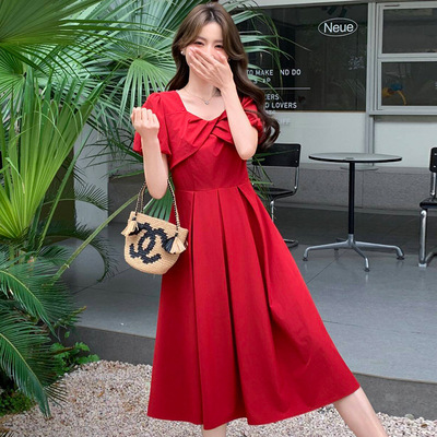2026新款新娘小礼服裙女平时可穿气质小个子红色时尚连衣裙CB8611