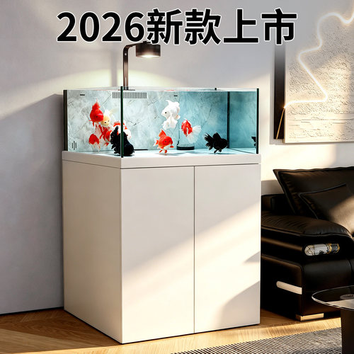 森森2026新款岩板方缸兰寿鱼缸超白玻璃家用客厅专业底滤金鱼缸