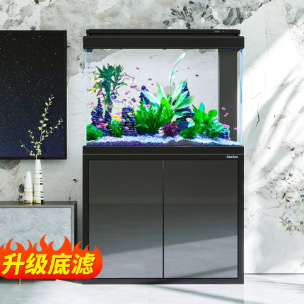 森森新款超白鱼缸 客厅玻璃大型水族箱智能触控家用免换水底滤缸