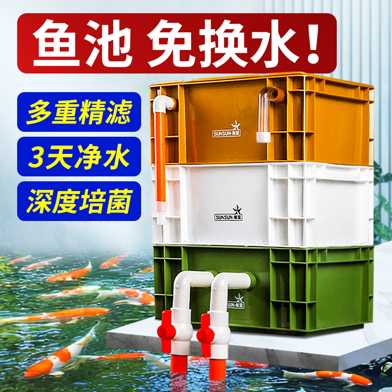 森森鱼池周转箱深度精滤