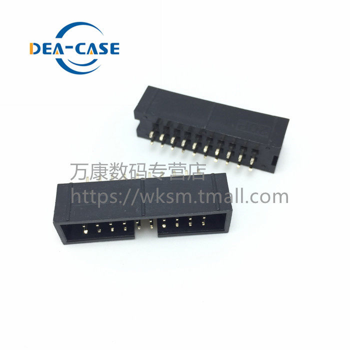 万康丨简易牛角座DC3-20P 2.54MM间距 直针 ISP接口 JTAG插座