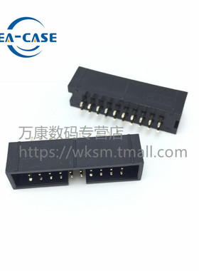 万康丨简易牛角座DC3-20P 2.54MM间距 直针 ISP接口 JTAG插座