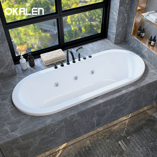 1.8米 浴盆冲浪按摩家用成人1.3m 欧凯伦 浴缸小户型亚克力嵌入式