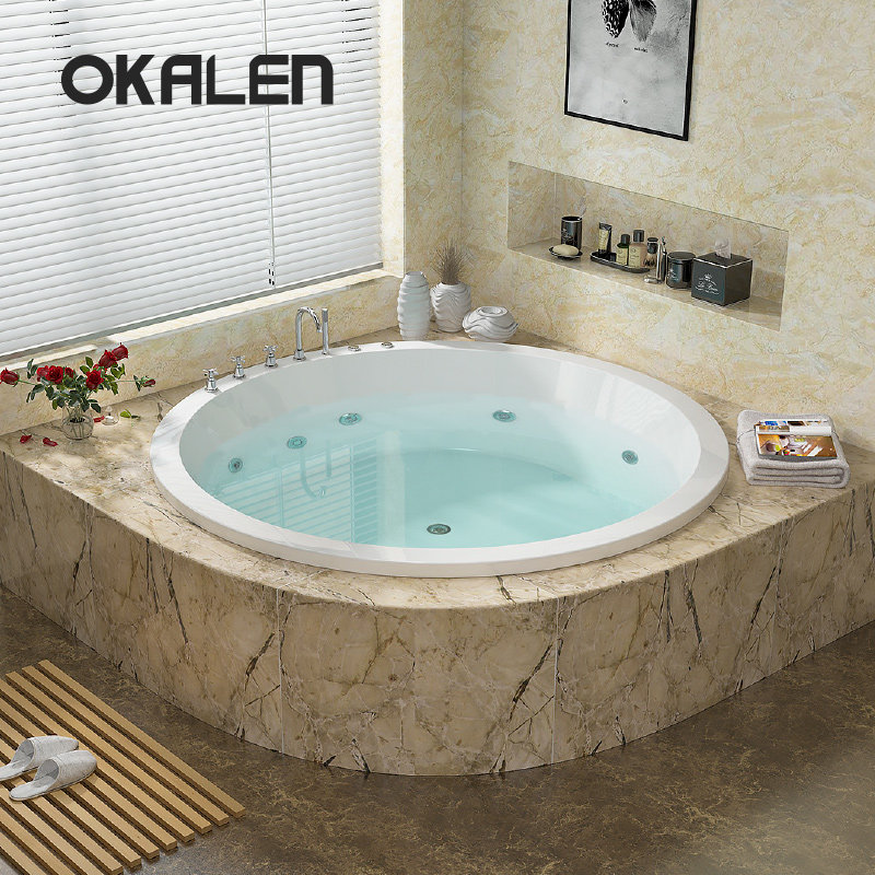 Oukai Lun circular bathtub Embedded system household Small apartment Acrylic Double surfing massage Bathtub 1.3 ricein the Decoration main material , Toiletries , Bathtub , Jacuzzi  category - from Buy2taobao.com to provide professional Taobao agent buy service
