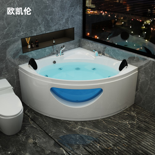 三角扇形冲浪按摩浴缸家用小户型