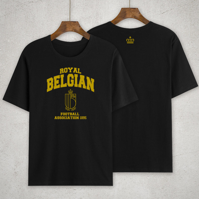 2024欧洲杯比利时国家队足球休闲运动T恤纪念衫圆领短袖体恤衫