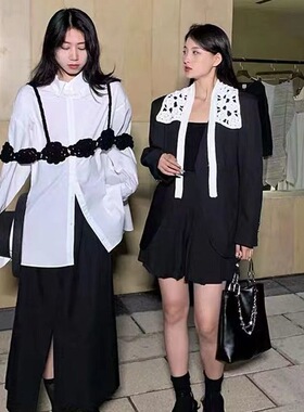 纯手工羊毛玫瑰花小吊带气质仙女复古百搭服装配饰多色可订制包邮