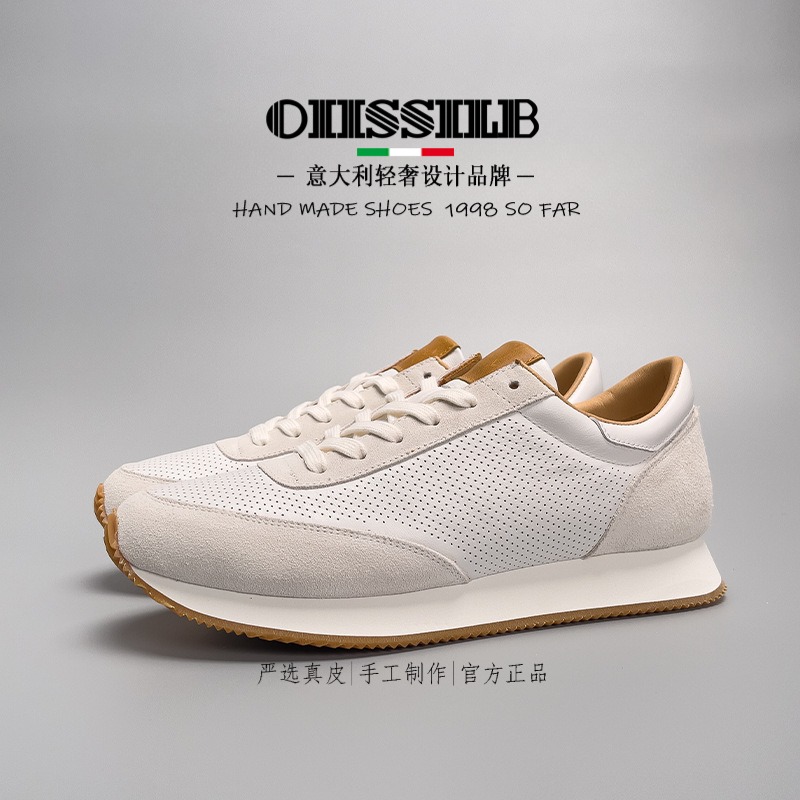 OIISSILB高端手工春夏真皮冲孔鞋