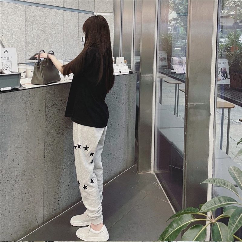 松紧腰长裤休闲宽松运动