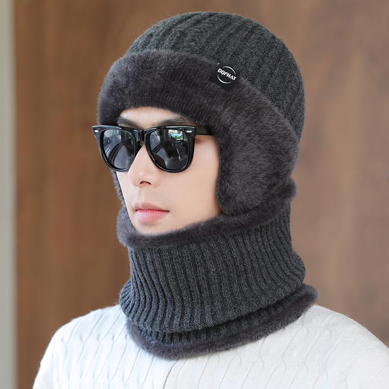 男帽子冬季加绒护耳保暖帽户外骑车防风毛线帽加厚中年爸爸1203w