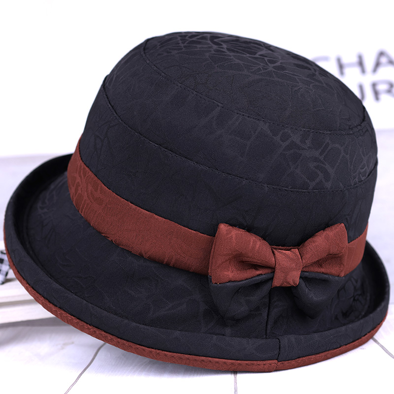 盆帽逛街优雅女士春秋卷边帽子