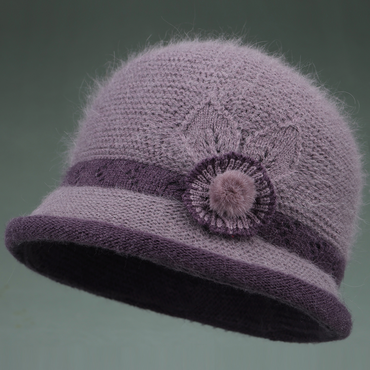 秋冬天女士棉帽子加绒保暖妈妈中老年人毛线帽奶奶老太太针织盆帽