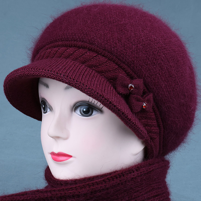 中老年人帽子女冬季加绒厚老太太保暖帽护耳兔毛线帽奶奶防寒冬帽,服饰配件/皮带/帽子/围巾,帽子,淘宝优惠券,粉丝福利购,淘宝优惠卷