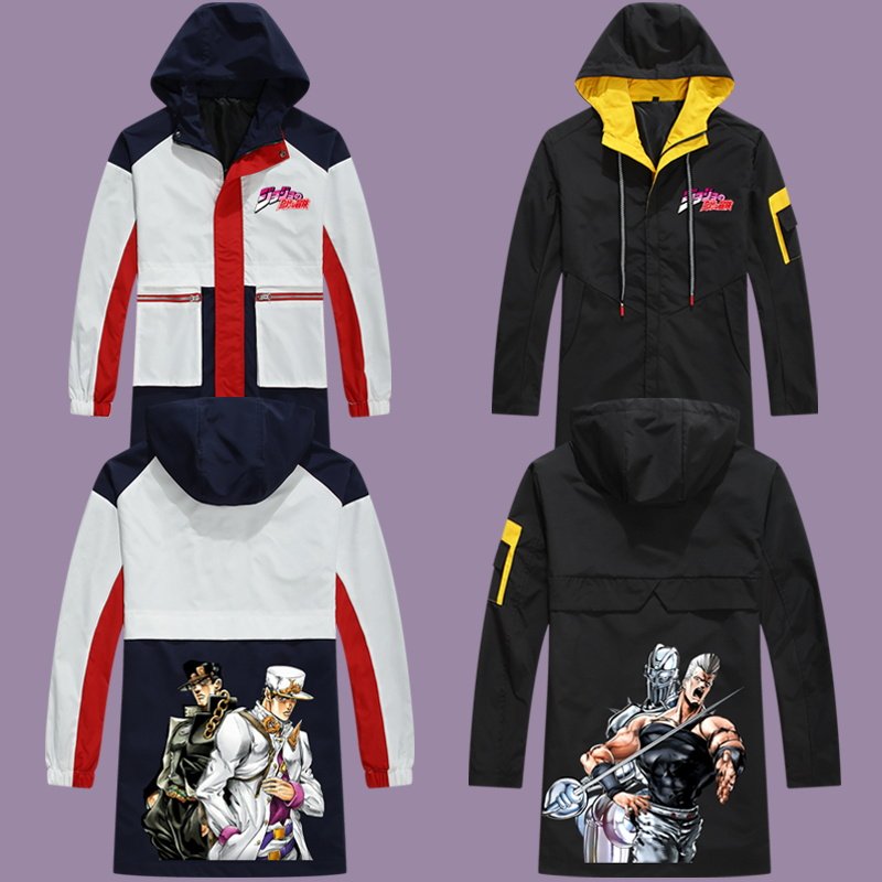 日系动漫联名周边jojo的奇妙冒险条承太郎中长款风衣夹克外套潮男