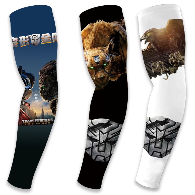 变形金刚超能勇士猛兽侠虎鹰勇士户外冰丝轻薄防晒袖夏季冰袖