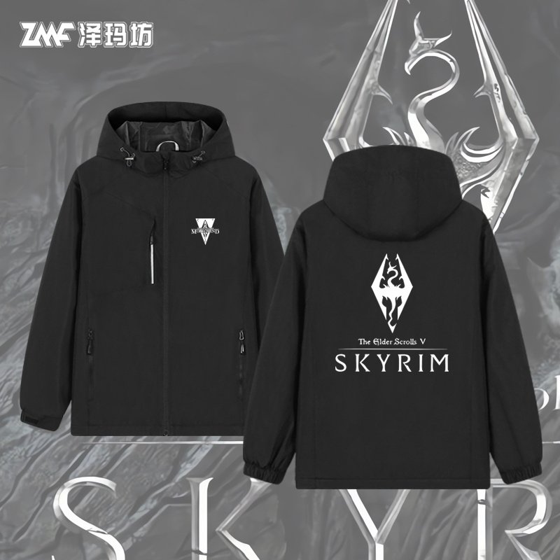 上古卷轴5天际游戏周边RPG老滚4湮灭Oblivion冲锋衣加绒上衣服男