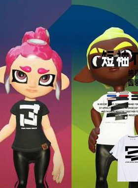 斯普拉遁喷射战士3周边Splatoon卡通短袖t恤男士夏季女衣服棉半袖