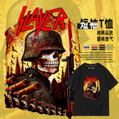 欧美摇滚金属嘻哈杀手乐队slayer短袖 T恤宽松纯棉青少年衣服半袖