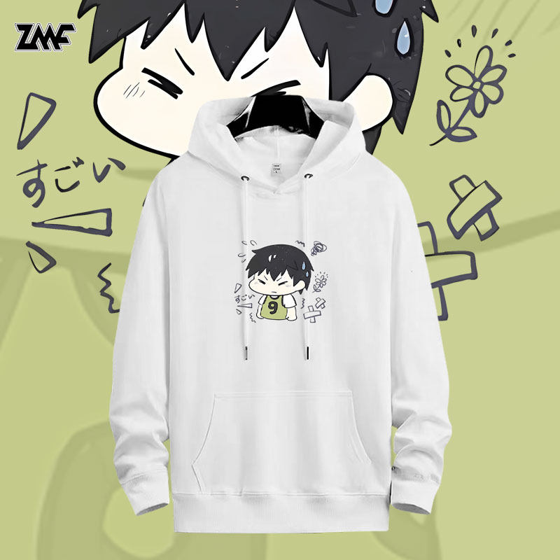 排球少年动漫周边冬季连帽卫衣Q版影山飞雄联名男女加绒上衣服