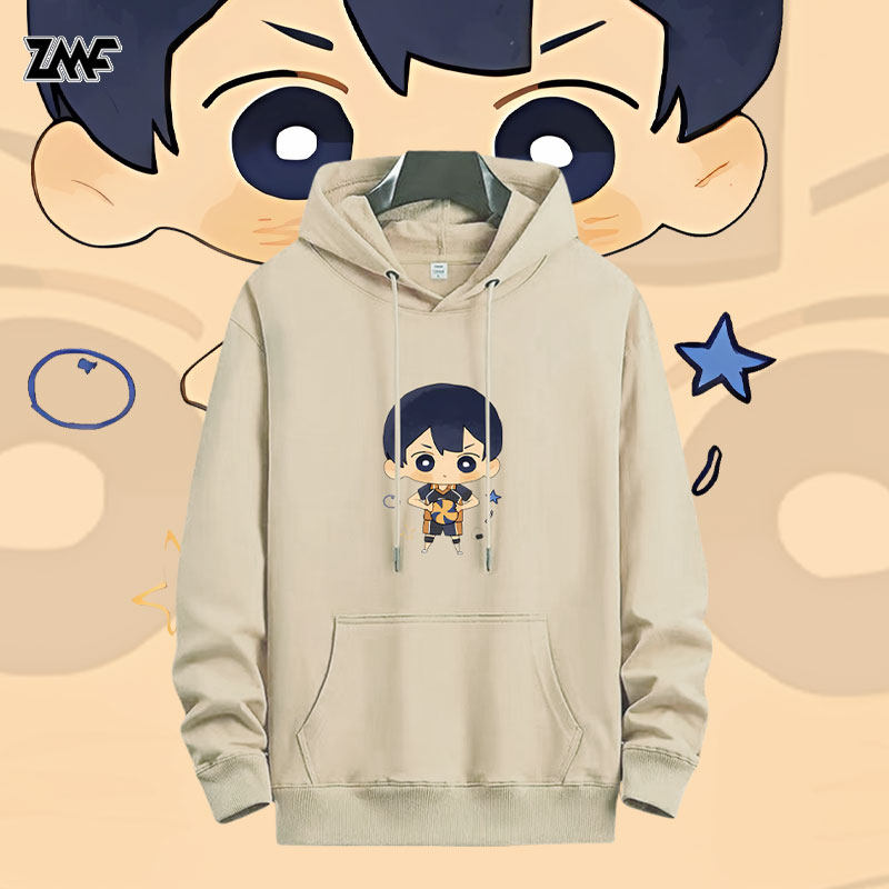排球少年动漫周边加绒连帽卫衣日向翔阳影山飞熊男女秋冬上衣服潮