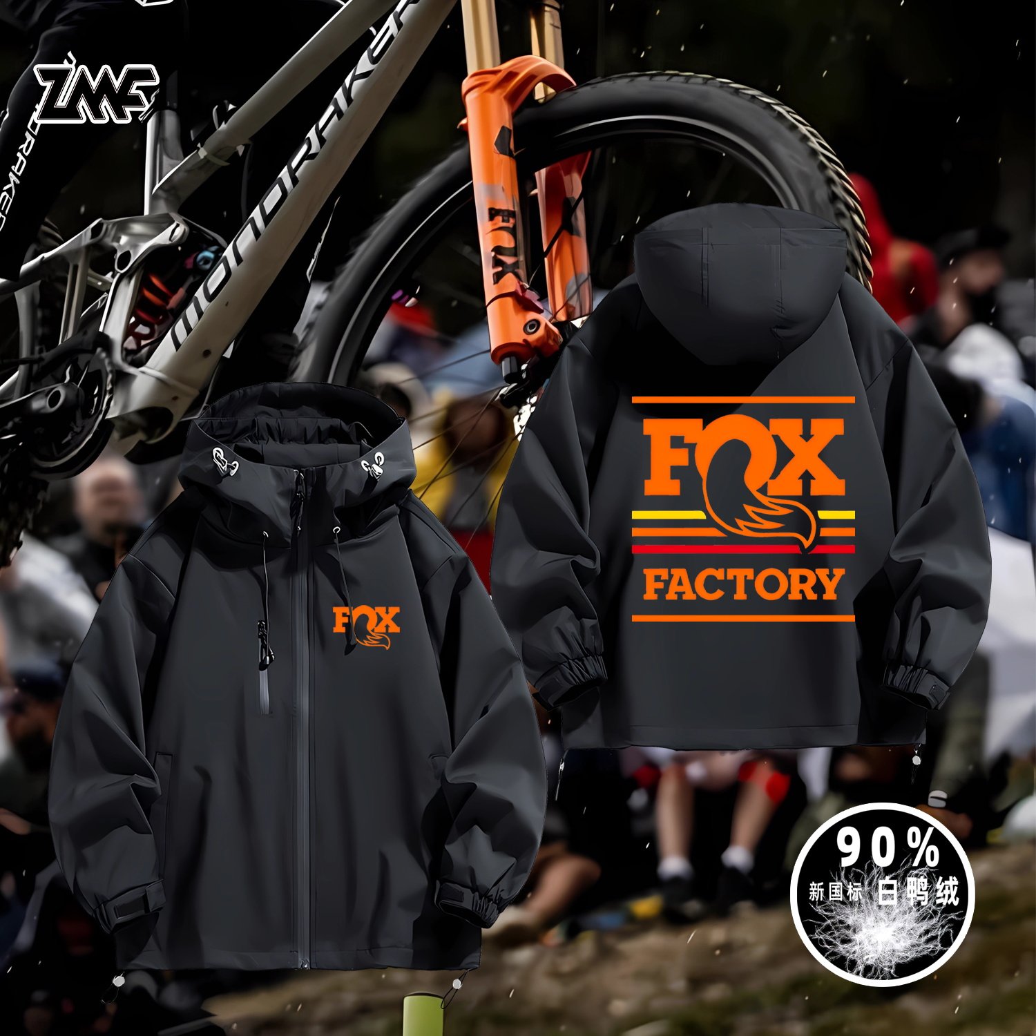 Fox山地自行车定制骑行服越野摩托车夹克冲锋衣外套冬鸭绒羽绒服