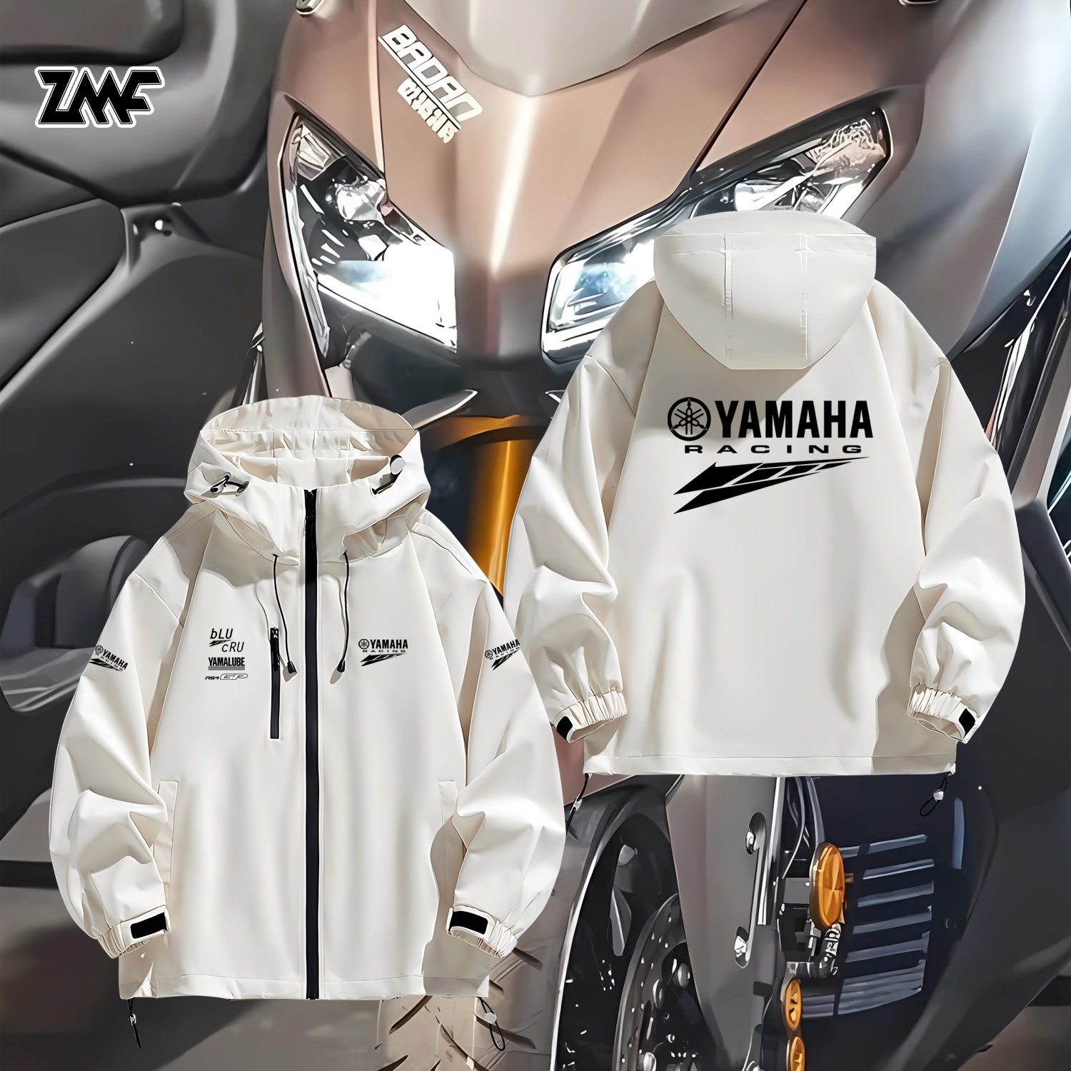 YAMAHA雅马哈摩托机车RS4机油长袖冲锋上衣服男夹克防风外套春秋