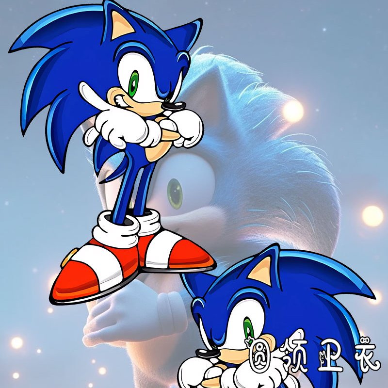 刺猬索尼克联名男女玩具手办周边衣服新款圆领卫衣学生休闲舒适